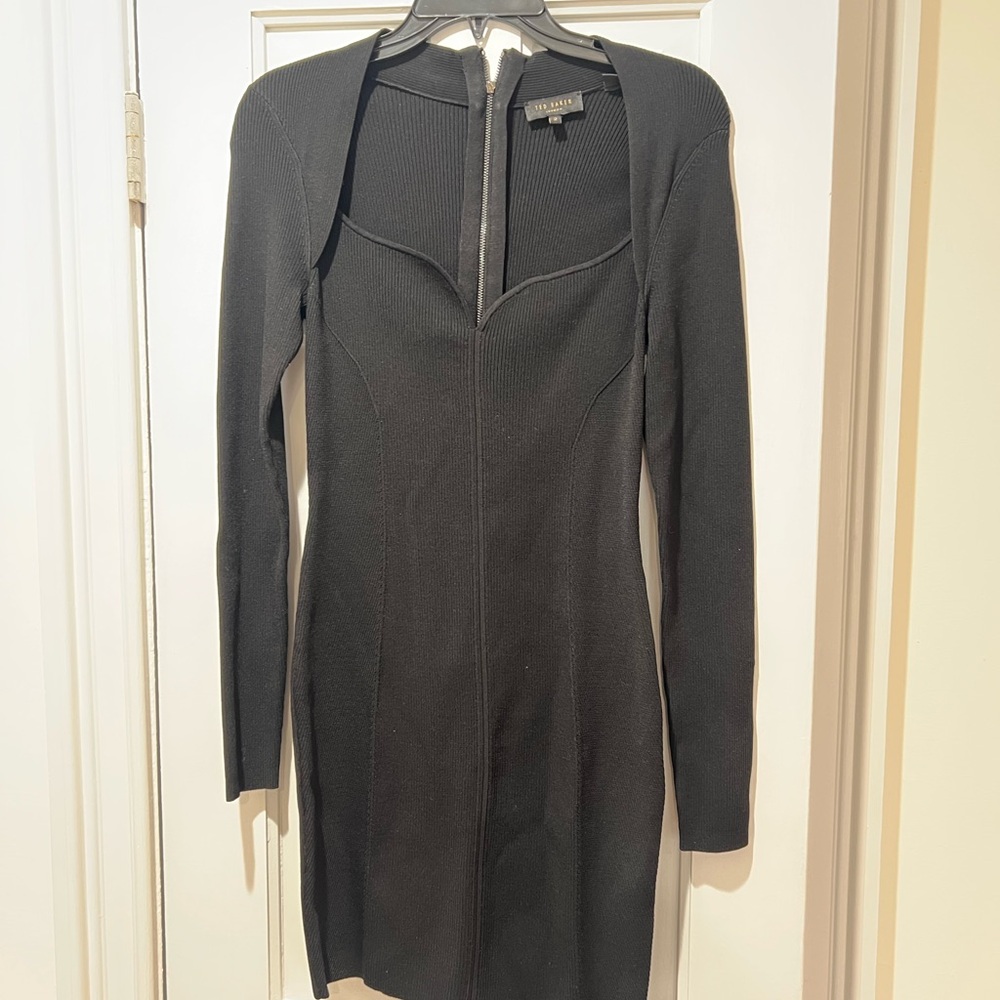 Ted Baker London Elegant Black Long Sleeve Dress
